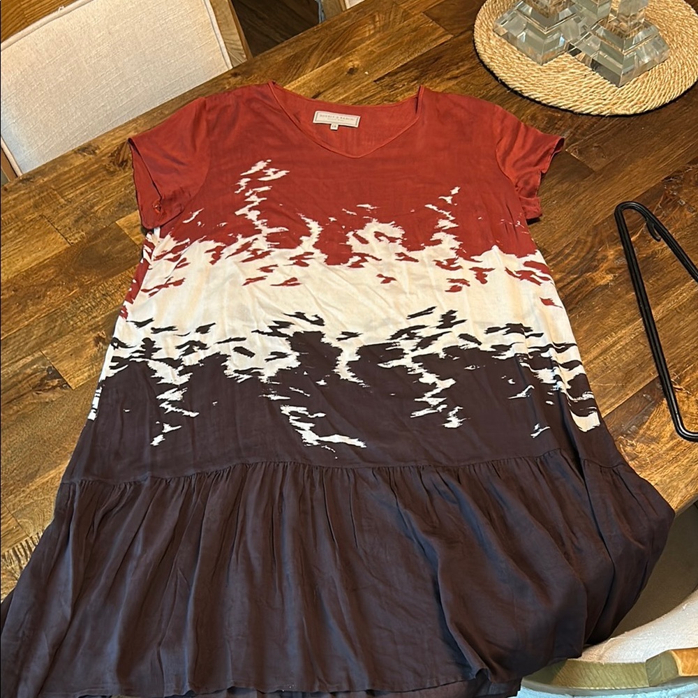 Double D Ranch Red and Brown Dress